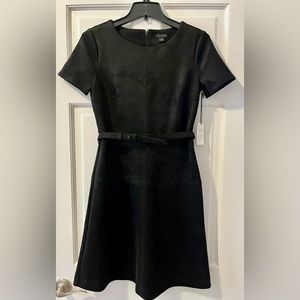 Ann  Taylor faux suede black dress, size 0